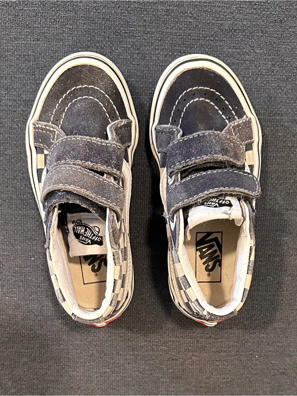 Two pairs of high top vans toddler boy sz 9.5 / 10.5